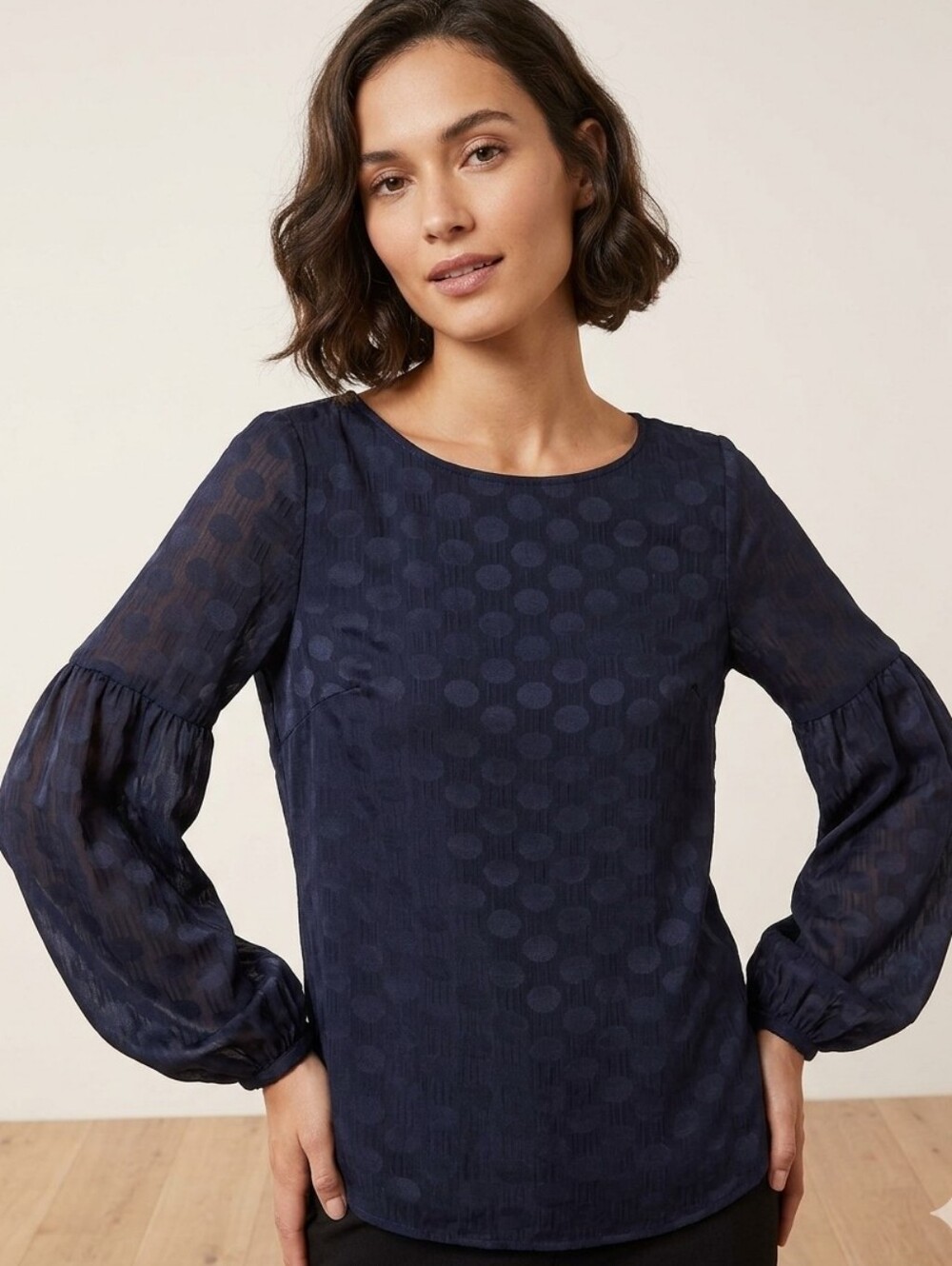 Dynamite Semi Sheer Blouse